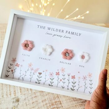 Personalised Family Crochet Flower Print, 2 of 3