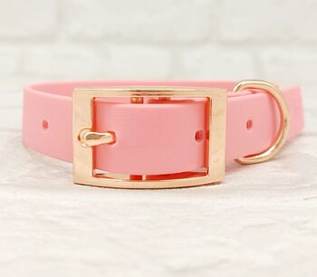 Waterproof Dog Collar And Lead Set Baby Pink, 2 of 3