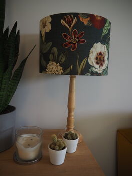 Dark Green Exotic Floral Lampshade, 4 of 10