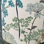 Hedgerow Pistachio And Teal Botanical Drum Lampshades, thumbnail 2 of 10