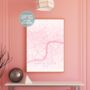 Custom Digital Map Pastel Multiple Sizes Valentines Day, thumbnail 1 of 7