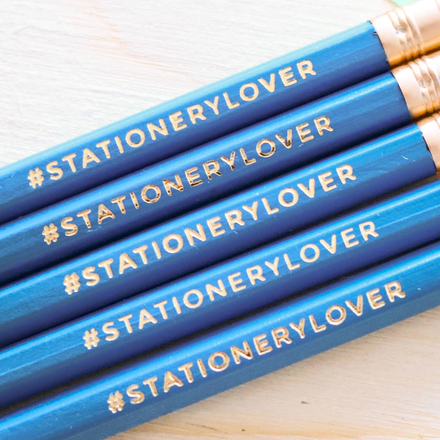 Stationery Lover Hashtag Pencil Set By Paper Craze