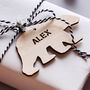 Personalised Wooden Polar Bear Christmas Gift Tag, thumbnail 1 of 3