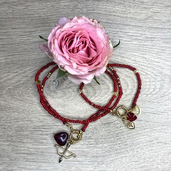 Red And Gold Clasp Charm Necklace, 3 of 7