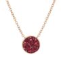 Round Red Druzy Crystal 18k Rose Gold Plated Necklace, thumbnail 3 of 4