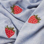 Personalised Strawberry Fruits Lightweight Embroidered Throw, thumbnail 5 of 6