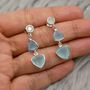 Aqua Chalcedony Multi Shape Stone 925 Silver Earrings, thumbnail 1 of 8