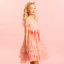 Flower Girls Dress Pink And Gold Star Ruffle Tulle, thumbnail 2 of 3