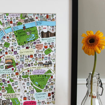 South West London Illustrated Map Print, 3 of 4