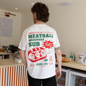 Meatball Marinara Sub Unisex Graphic T Shirt In White, 4 of 6