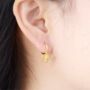 Sweet As Honey Bee Hoop Earrings, 18 K Gold, thumbnail 2 of 7
