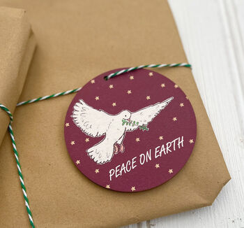 'Peace On Earth Wooden Christmas Decoration, 3 of 3