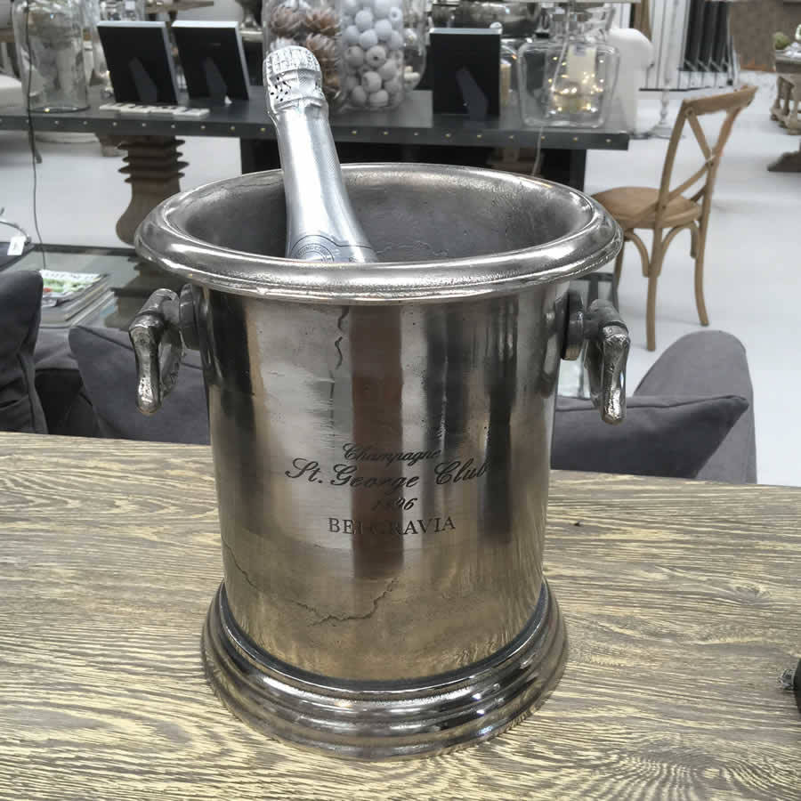 Heavy Aged Wine Cooler Ice Bucket By Cowshed Interiors