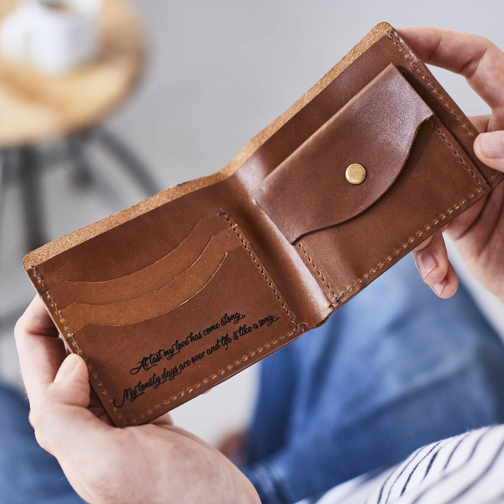 Leather Wallet With Personal Song Lyrics By Vida Vida ...