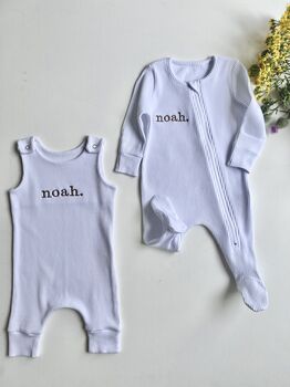 Personalised Baby Dungarees Romper | Embroidered, 9 of 12