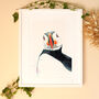 Inky Puffin Illustration Print, thumbnail 3 of 12