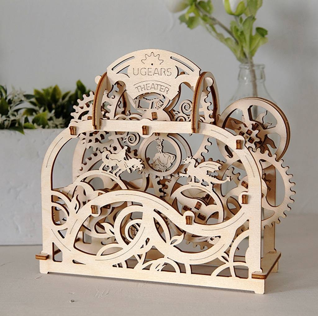 mechanical theatre wooden self assembly kit ugears by friendly gifts