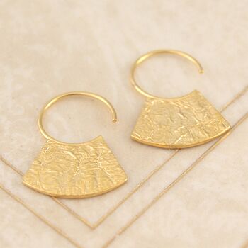 Textured Circular Sterling Silver Hoop Earrings, 5 of 8