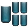 Palermo Set Of Four Blue Ribbed Highball Tumblers, thumbnail 2 of 6