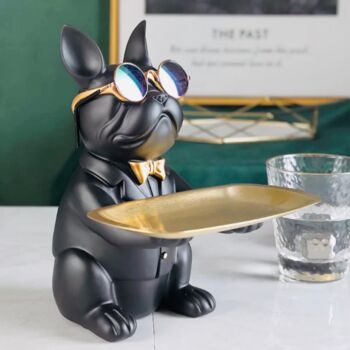 Black And Gold French Bulldog Tray, 2 of 2