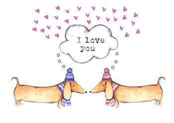 I Love You Sausage Dog Greeting Card, 3 of 4