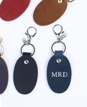 Handmade Personalised Leather Keyring – Custom Initials Gift Boxed, 6 of 7
