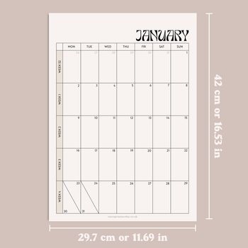 Large 2023 Wall Planner | 12 X A3 Sheets | Monochrome, 4 of 5
