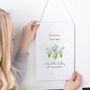 Birth Flower Personalised Water Colour Hanging Print, thumbnail 8 of 12