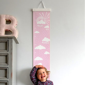 Personalised Dream Big Cloud Canvas Height Chart, 4 of 8