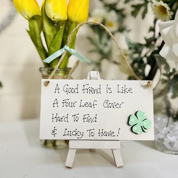 Friends Four Leaf Clover Card Alternative Sign, 2 of 6