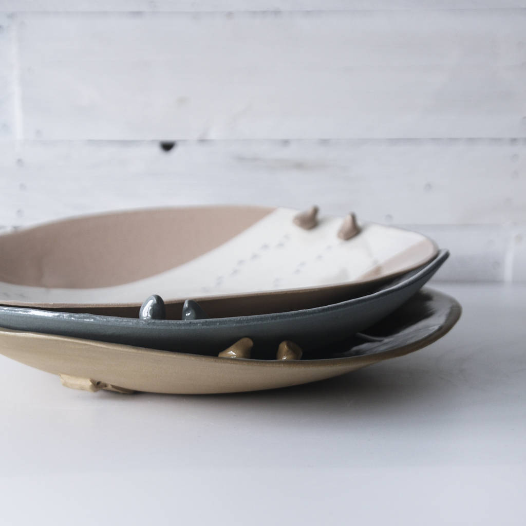 Bird Bath Stoneware Plate By Karo Art , The Clay Fable