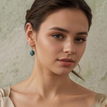 Pine Green Hexagon Jewel Earrings, 3 of 8