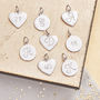 Sterling Silver Initial Heart Or Disc Charms, thumbnail 1 of 3