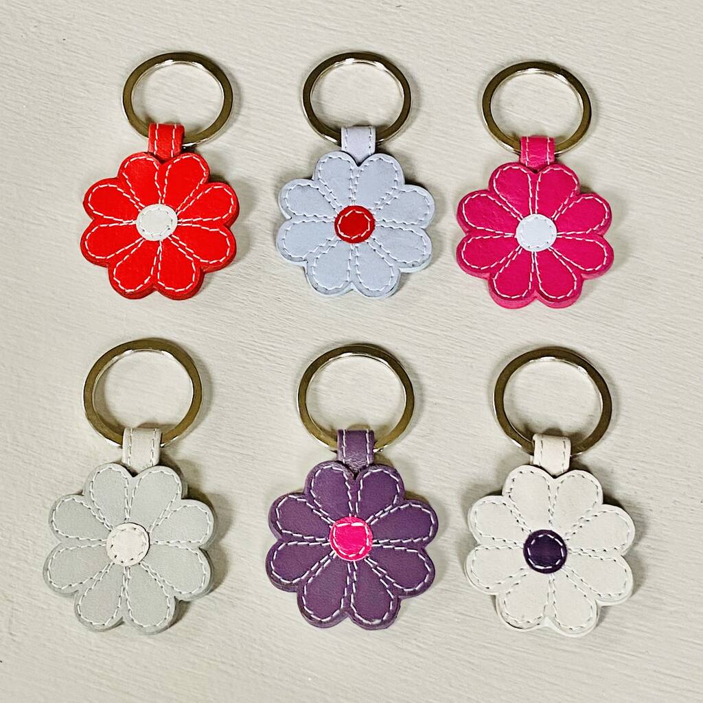 Leather Flower Keyring, 1 of 6