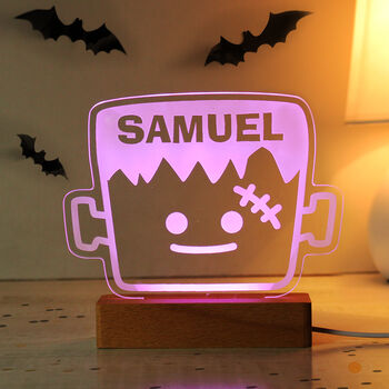Personalised Frankenstein Wooden LED Light, 6 of 9