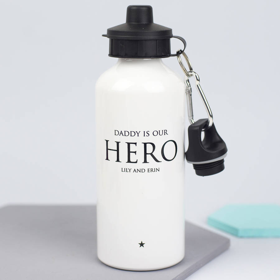 Personalised 'Daddy Is Our Hero' Water Bottle By XOXO ...