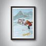 Wengen Ski Resort Switzerland Travel Poster Art Print, thumbnail 1 of 6