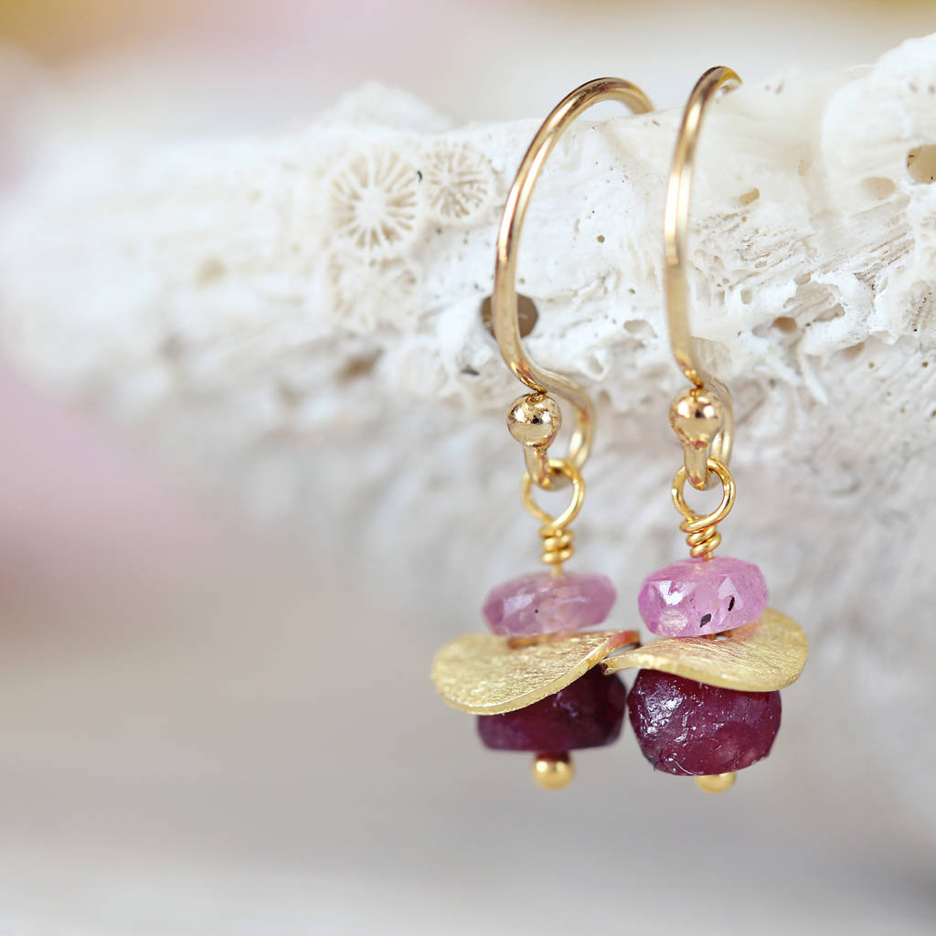 Ruby And Sapphire Earrings, 1 of 9