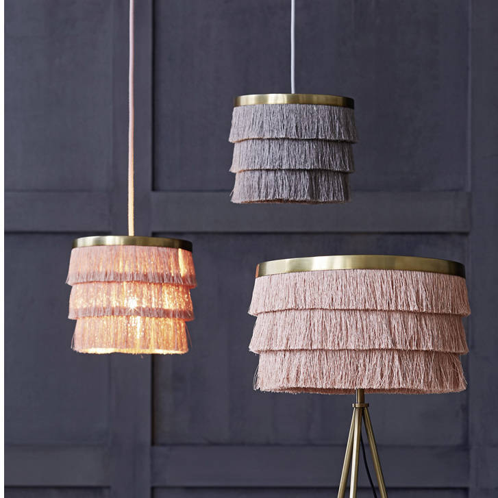 Three Tiered Tassel Lampshade By The Forest Co Notonthehighstreet Com Three Tiered Tassel Lampshade By The, Velvet Lamp Shade Tassels
