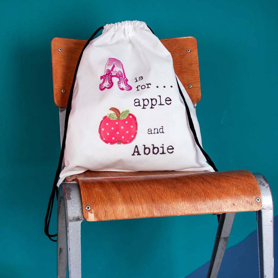 personalised name drawstring bag by snapdragon