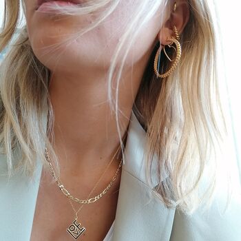Square Love Necklace In Black Enamel, 2 of 7