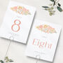 Wedding Table Numbers In Sage And Peach, thumbnail 1 of 3