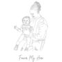 Personalised Dad And Baby Portrait Line Drawing, thumbnail 5 of 7