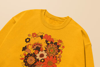 70s Retro Flower Sweatshirt, 4 of 4