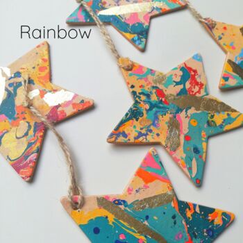 Personalised Marbled Star Christmas Tree Decoration, 4 of 10