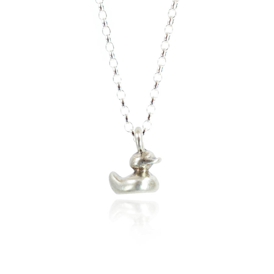 'dave The Duck' Silver Duck Necklace By Bug