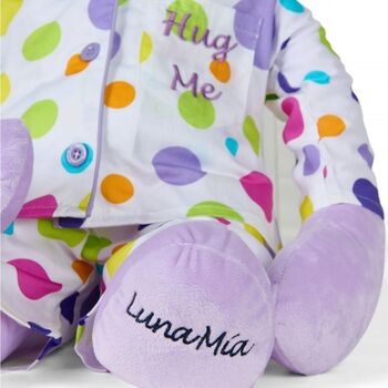 Bubbles Hug Me Girls Pyjama Set With Matching Mega Size Teddy Bear, 4 of 6