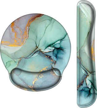 Green Marble Keyboard And Mouse Wrist Rest Pad Set, 2 of 6