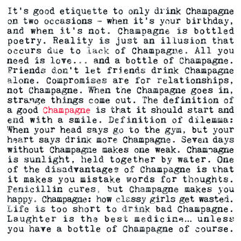 Champagne Quotes Ceramic Coaster, 2 of 7