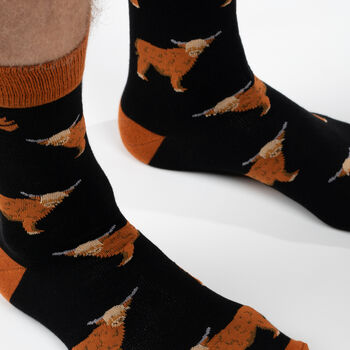 Bamboo Socks | Highland Cow Socks | Farm Animal, 3 of 3